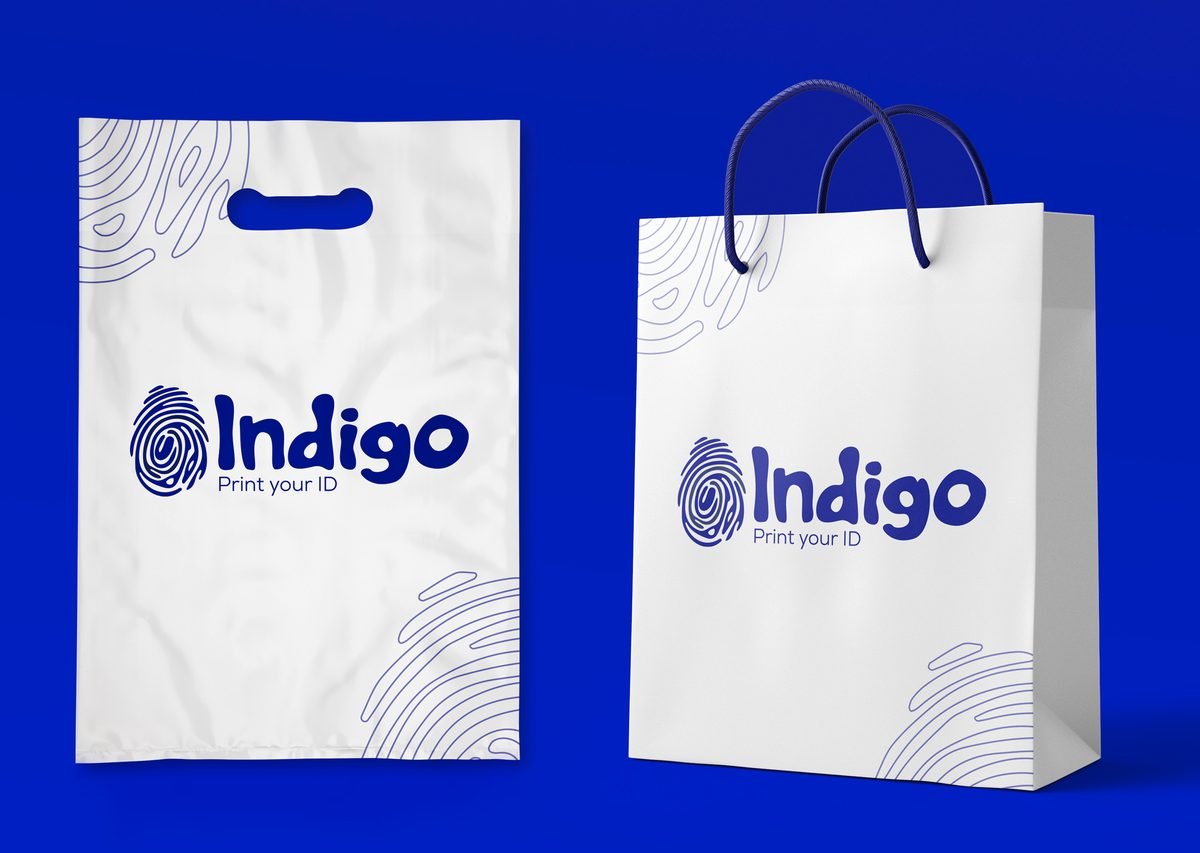 Mockup de sacs et sachets imprimés Indigo Space