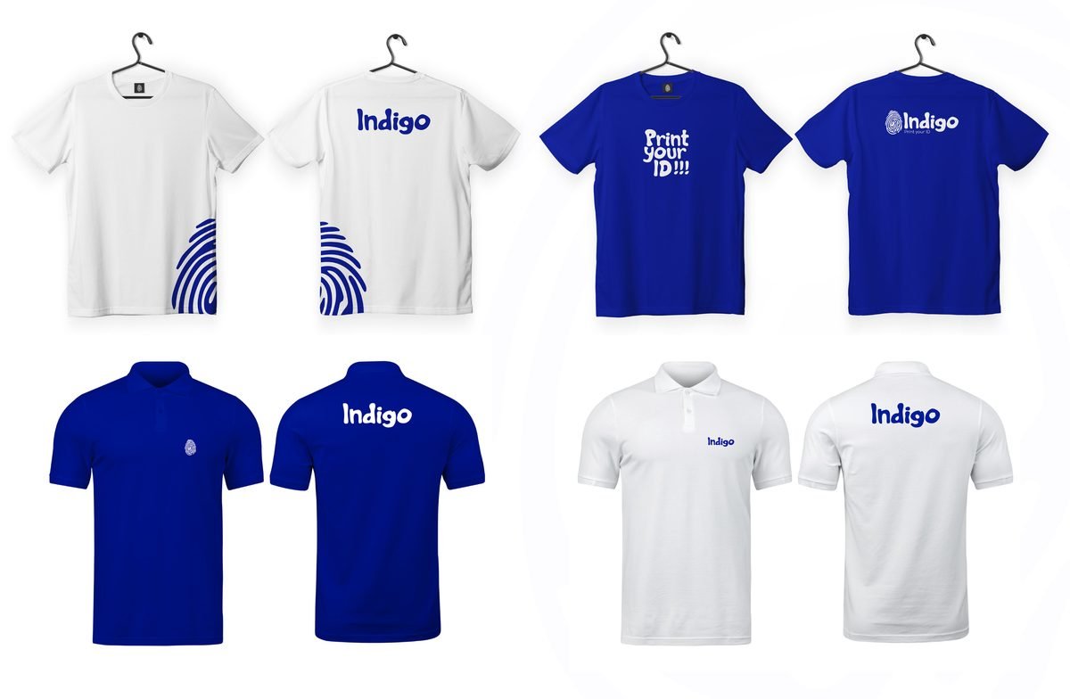 Mockup de textile floqué au logo Indigo Space